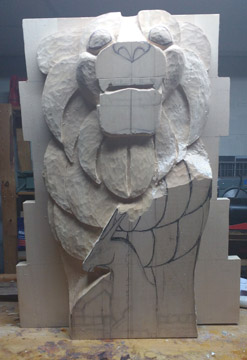 Last Laugh Lion, in progress, January 16, 2016